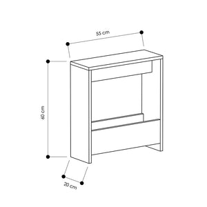 Τραπεζάκι βοηθητικό Simpi  χρώμα sapphire oak 55x20x60εκ.