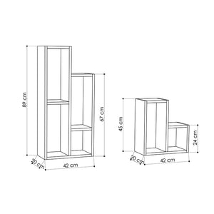 Ραφιέρα - Ανθοστήλη Sule  χρώμα sapphire oak 84x20x89εκ.