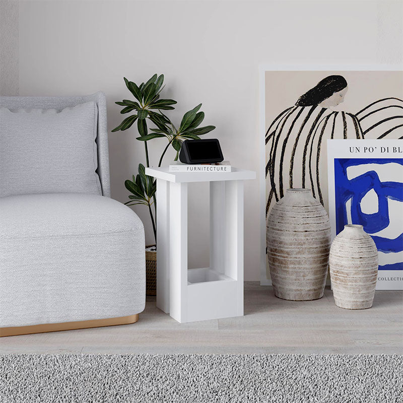 Τραπεζάκι βοηθητικό Tasos  χρώμα λευκό 30x30x50,3εκ.