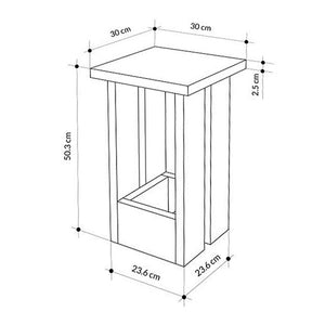Τραπεζάκι βοηθητικό Tasos  χρώμα λευκό 30x30x50,3εκ.