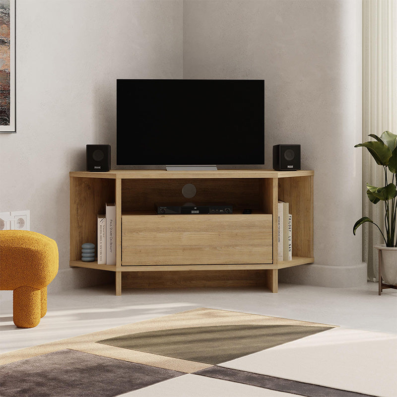 Έπιπλο τηλεόρασης γωνιακό Viva  χρώμα sapphire oak 95,7x35,4x45εκ.