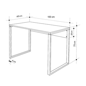 Γραφείο εργασίας Inna  χρώμα γκρι ρετρό - silky black 100x60x75εκ.