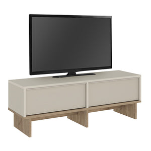 Έπιπλο τηλεόρασης Yuki  χρώμα sandstone - sepet oak 118x35x40,6εκ.