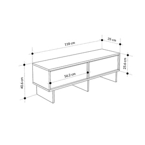 Έπιπλο τηλεόρασης Yuki  χρώμα sandstone - sepet oak 118x35x40,6εκ.