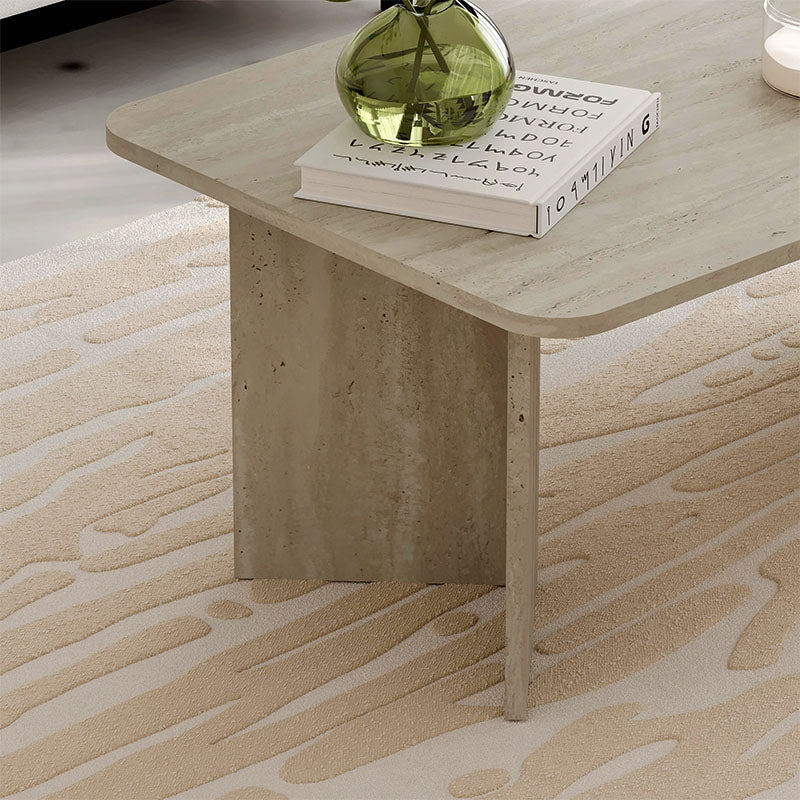 Τραπεζάκι σαλονιού Sam  χρώμα neo travertine 100x60x41,8εκ.