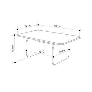 Τραπεζάκι σαλονιού Pietra  χρώμα travertine 100x60x41,8εκ.