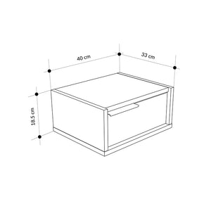 Κομοδίνο επιτοίχιο Eco  χρώμα sandstone - light oak 40x33x18,5εκ.