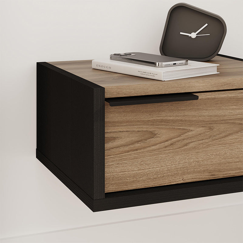 Κομοδίνο επιτοίχιο Eco  χρώμα black wood - καρυδί 40x33x18,5εκ.