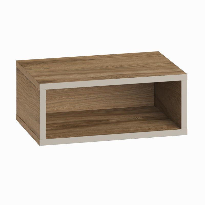 Κομοδίνο επιτοίχιο Brik  με LED χρώμα καρυδί - sandstone 45x30x18εκ.