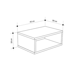 Κομοδίνο επιτοίχιο Brik  με LED χρώμα καρυδί Ud - sandstone 45x30x18εκ.