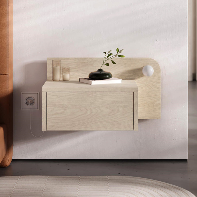 Κομοδίνο επιτοίχιο Dotta  με LED χρώμα light oak 52x33,6x28εκ.