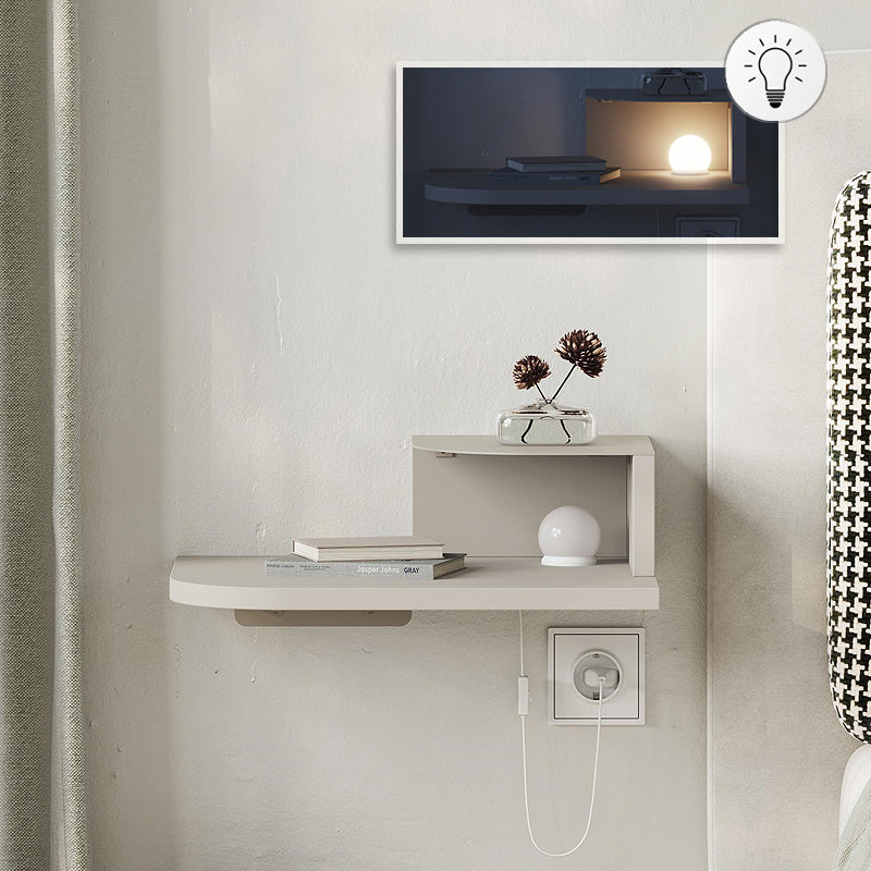 Κομοδίνο επιτοίχιο Luno  με LED χρώμα sandstone 40x30x16,2εκ. - Pakobazaar