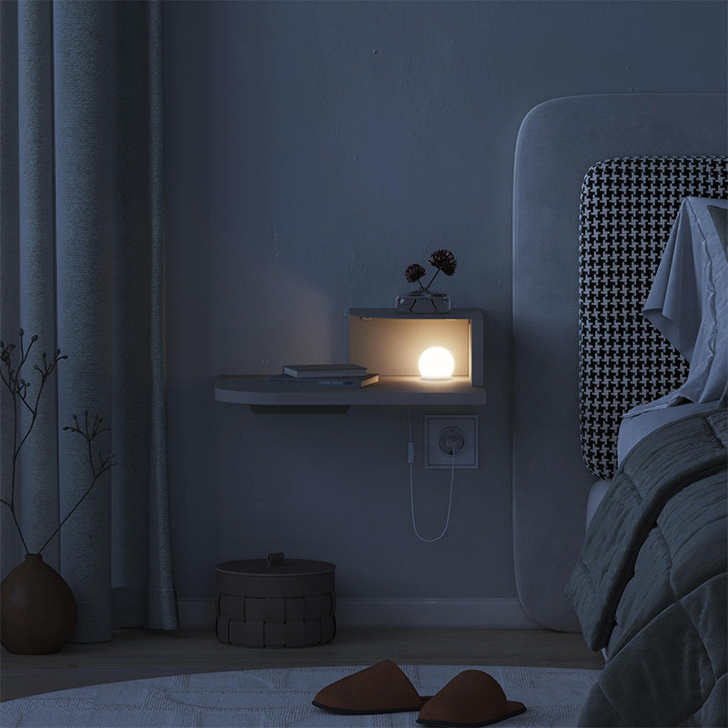 Κομοδίνο επιτοίχιο Luno  με LED χρώμα sandstone 40x30x16,2εκ. - Pakobazaar