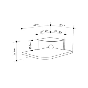 Κομοδίνο επιτοίχιο Luno  με LED χρώμα sandstone 40x30x16,2εκ. - Pakobazaar