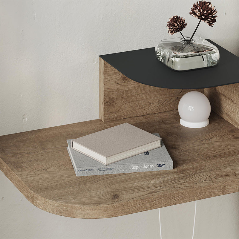 Κομοδίνο επιτοίχιο Luno  με LED χρώμα sepet oak 40x30x16,2εκ.