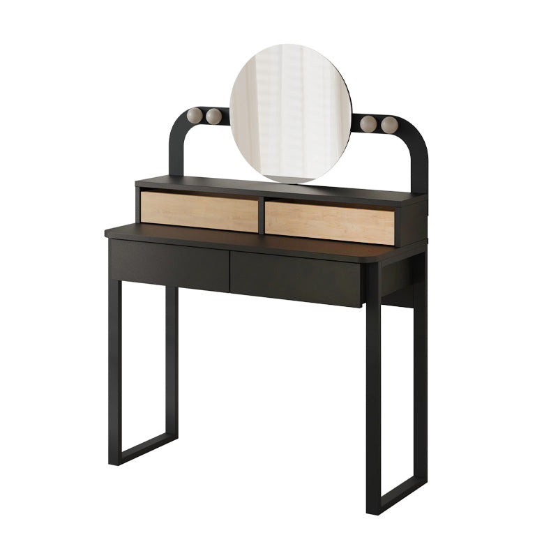 Τουαλέτα με καθρέπτη Lora  με LED χρώμα μαύρο - sapphire oak 96x40x133,4εκ.