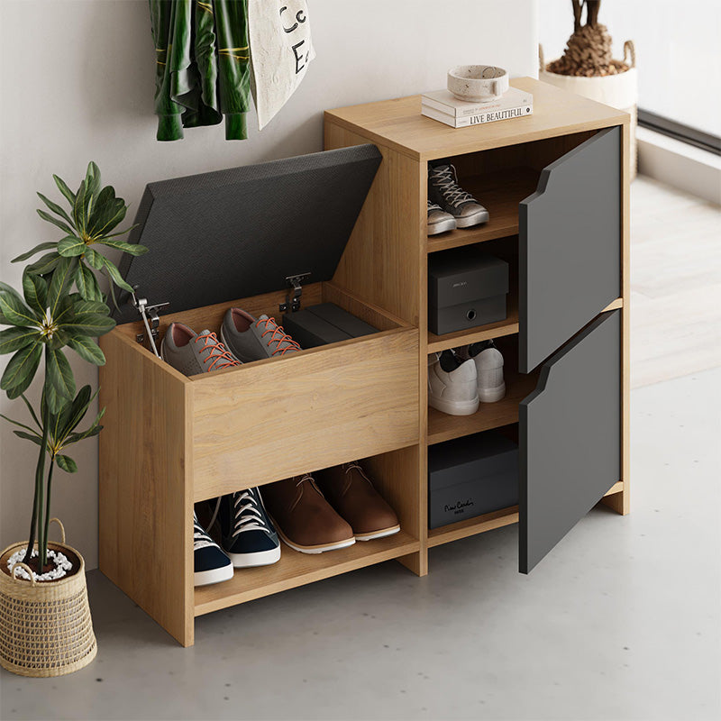 Παπουτσοθήκη Haven  χρώμα sapphire oak - ανθρακί 101x35x80,4εκ.