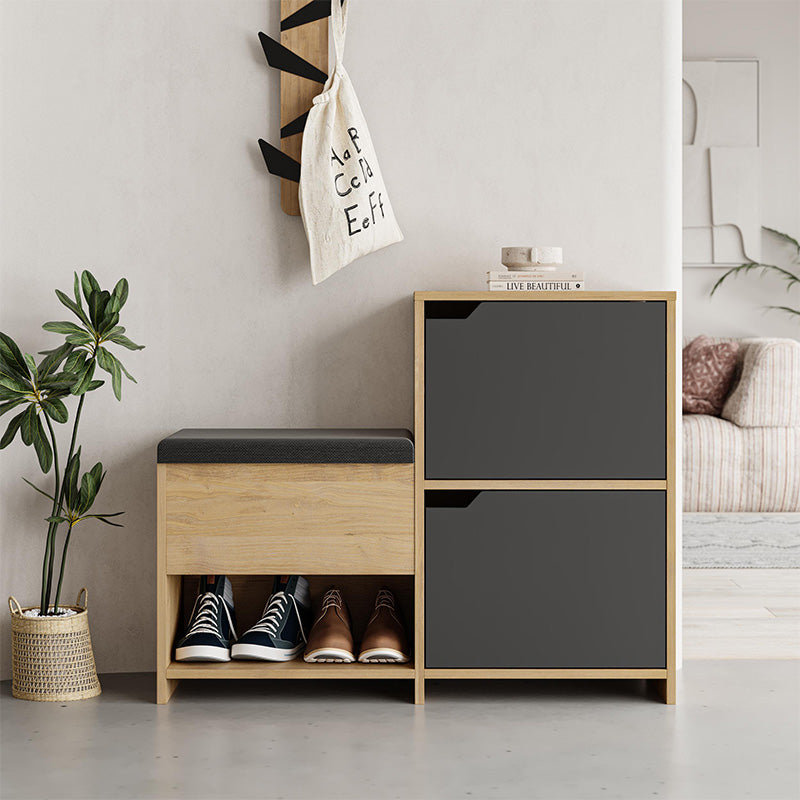 Παπουτσοθήκη Haven  χρώμα sapphire oak - ανθρακί 101x35x80,4εκ.