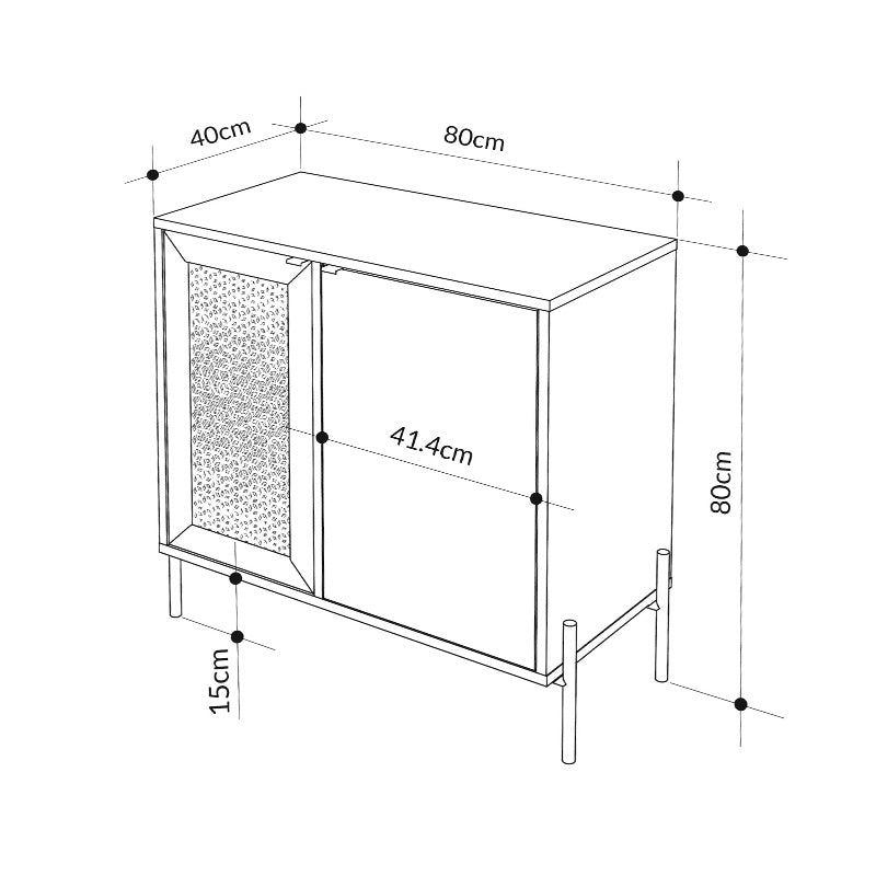 Μπουφές Naive  χρώμα sapphire oak 80x40x80εκ.
