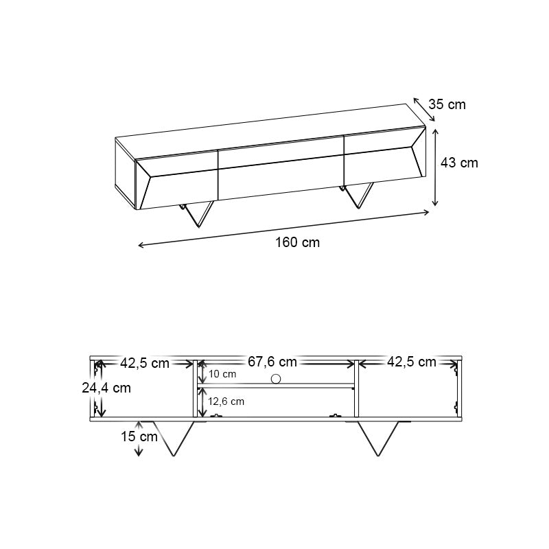 Έπιπλο τηλεόρασης Jacomen  χρώμα sapphire oak 160x35x43εκ.
