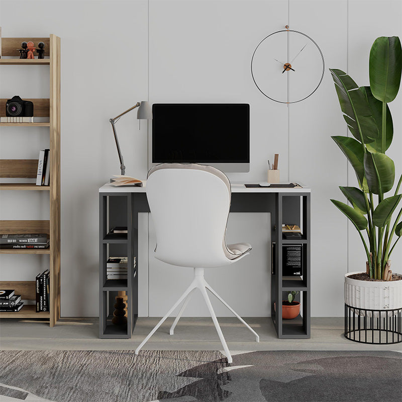 Γραφείο εργασίας Colmar  χρώμα ανθρακί - λευκό 106x50x75εκ. - Pakobazaar