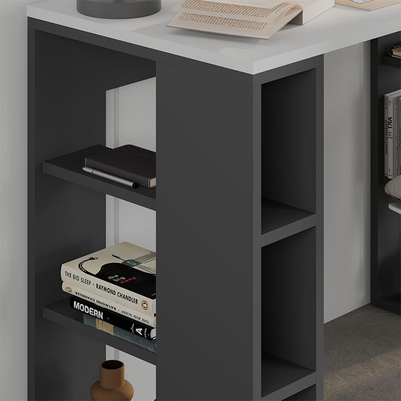 Γραφείο εργασίας Colmar  χρώμα ανθρακί - λευκό 106x50x75εκ. - Pakobazaar