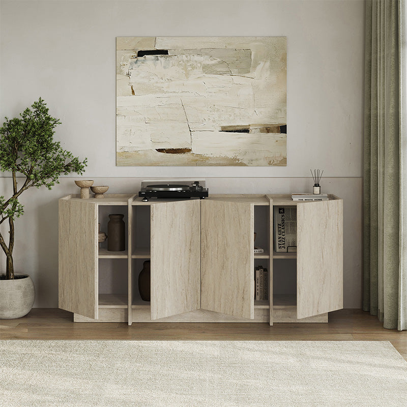 Μπουφές Dorma  χρώμα travertine 180x45x80,2εκ.
