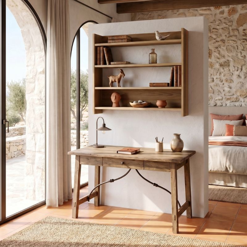 Ραφιέρα τοίχου Lane  χρώμα καρυδί Ud 85x15x66εκ. - Pakobazaar