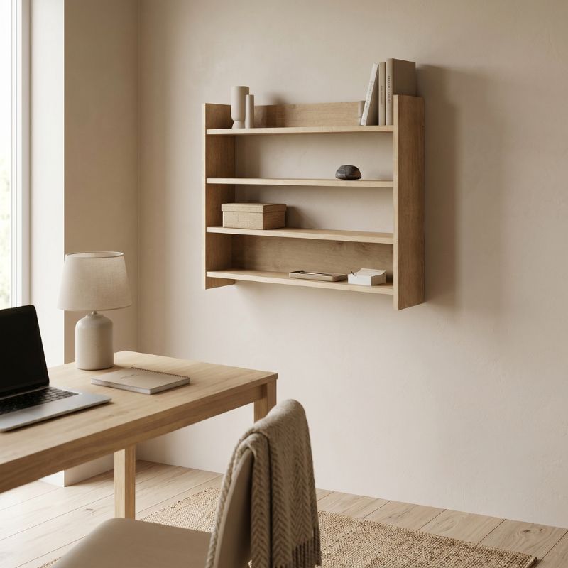Ραφιέρα τοίχου Lane  χρώμα sapphire oak 85x15x66εκ. - Pakobazaar
