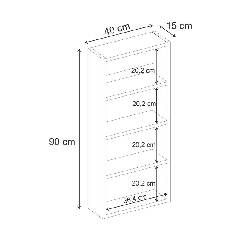 Ραφιέρα τοίχου Rafina  χρώμα sapphire oak 40x15x90εκ. - Pakobazaar