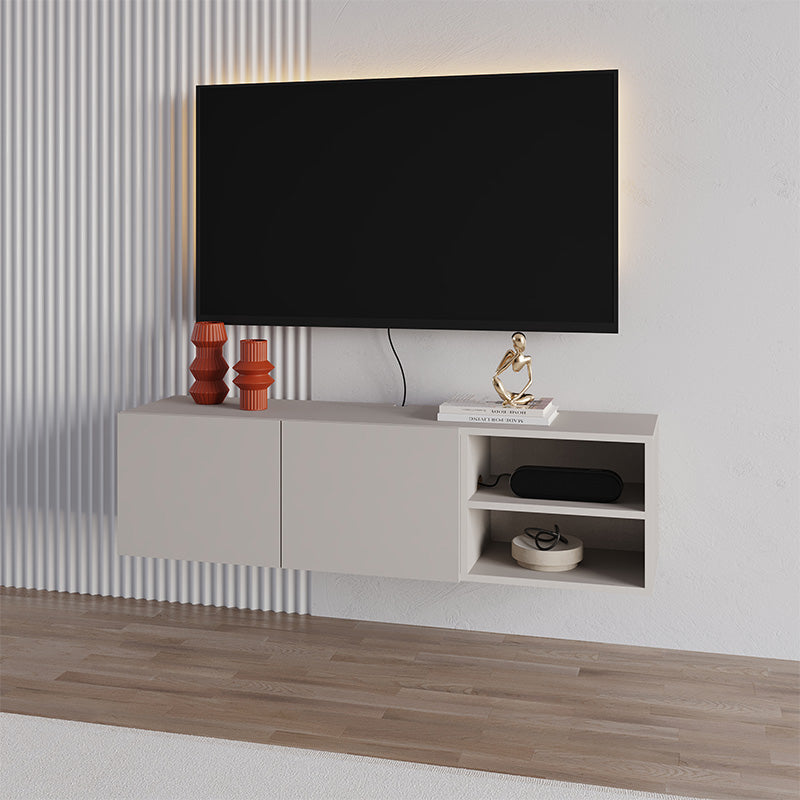 Έπιπλο τηλεόρασης επιτοίχιο Conrad  χρώμα sandstone 140x35x38εκ. - Pakobazaar