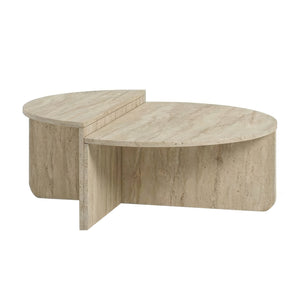 Τραπεζάκι σαλονιού Aloeva  χρώμα travertine Ø90x37εκ. - Pakobazaar