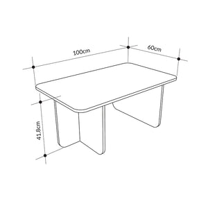 Τραπεζάκι σαλονιού Hillary  χρώμα travertine 100x60x41,8εκ. - Pakobazaar