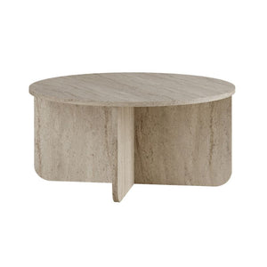 Τραπεζάκι σαλονιού Hillary  χρώμα travertine Ø80x38εκ. - Pakobazaar