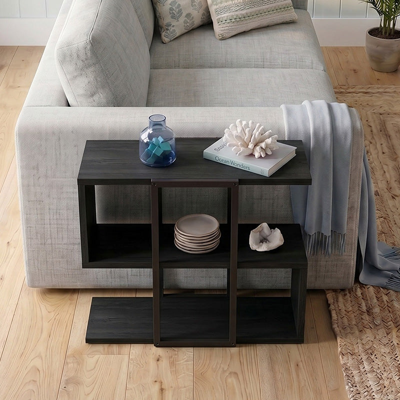 Τραπεζάκι βοηθητικό Homia  χρώμα black wood 56x25x56,5εκ. - Pakobazaar