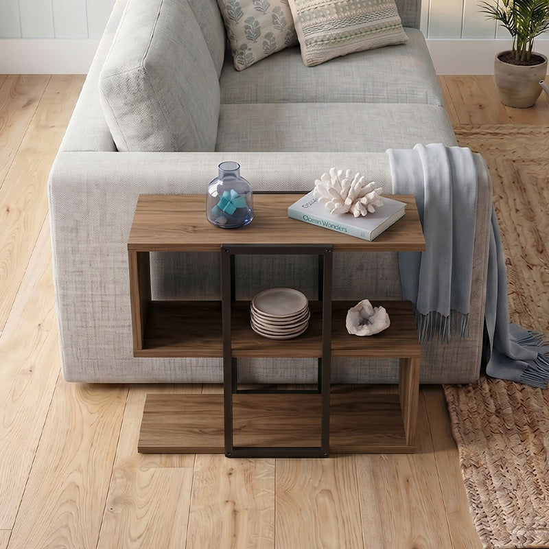 Τραπεζάκι βοηθητικό Homia  χρώμα καρυδί Ud 56x25x56,5εκ. - Pakobazaar