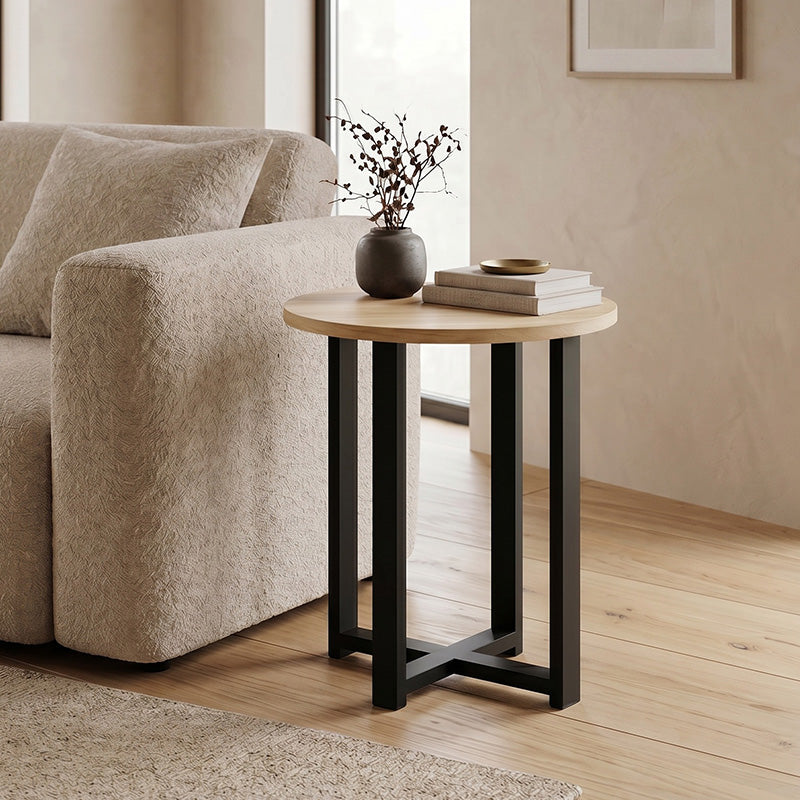Τραπεζάκι βοηθητικό Mesa  χρώμα sapphire oak Ø45x50εκ. - Pakobazaar