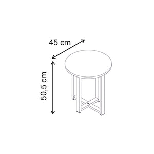 Τραπεζάκι βοηθητικό Mesa  χρώμα sapphire oak Ø45x50εκ. - Pakobazaar