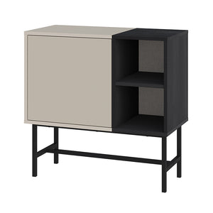 Μπουφές Mona  χρώμα sandstone - black wood 81x40x80εκ. - Pakobazaar