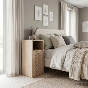 Κομοδίνο Inca  χρώμα light oak 25,2x32x60εκ. - Pakobazaar
