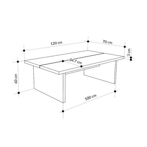 Τραπεζάκι σαλονιού Loana  χρώμα καρυδί Ud 120x70x40εκ. - Pakobazaar