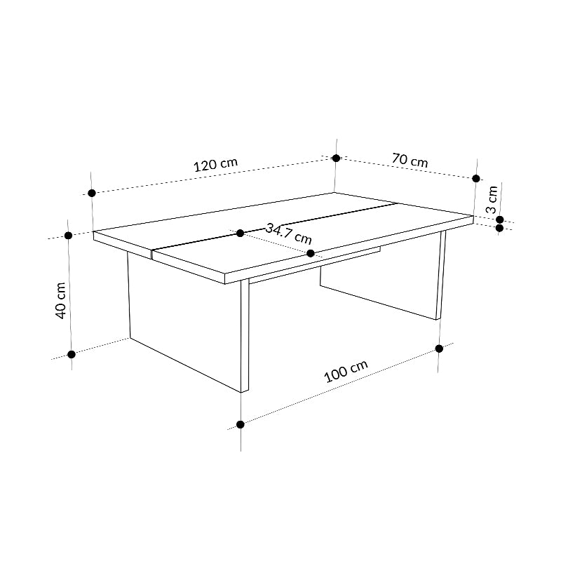 Τραπεζάκι σαλονιού Loana  χρώμα καρυδί Ud 120x70x40εκ. - Pakobazaar