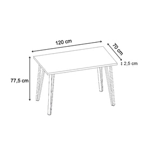 Τραπέζι Xana  χρώμα sepet oak 120x70x77,5εκ. - Pakobazaar