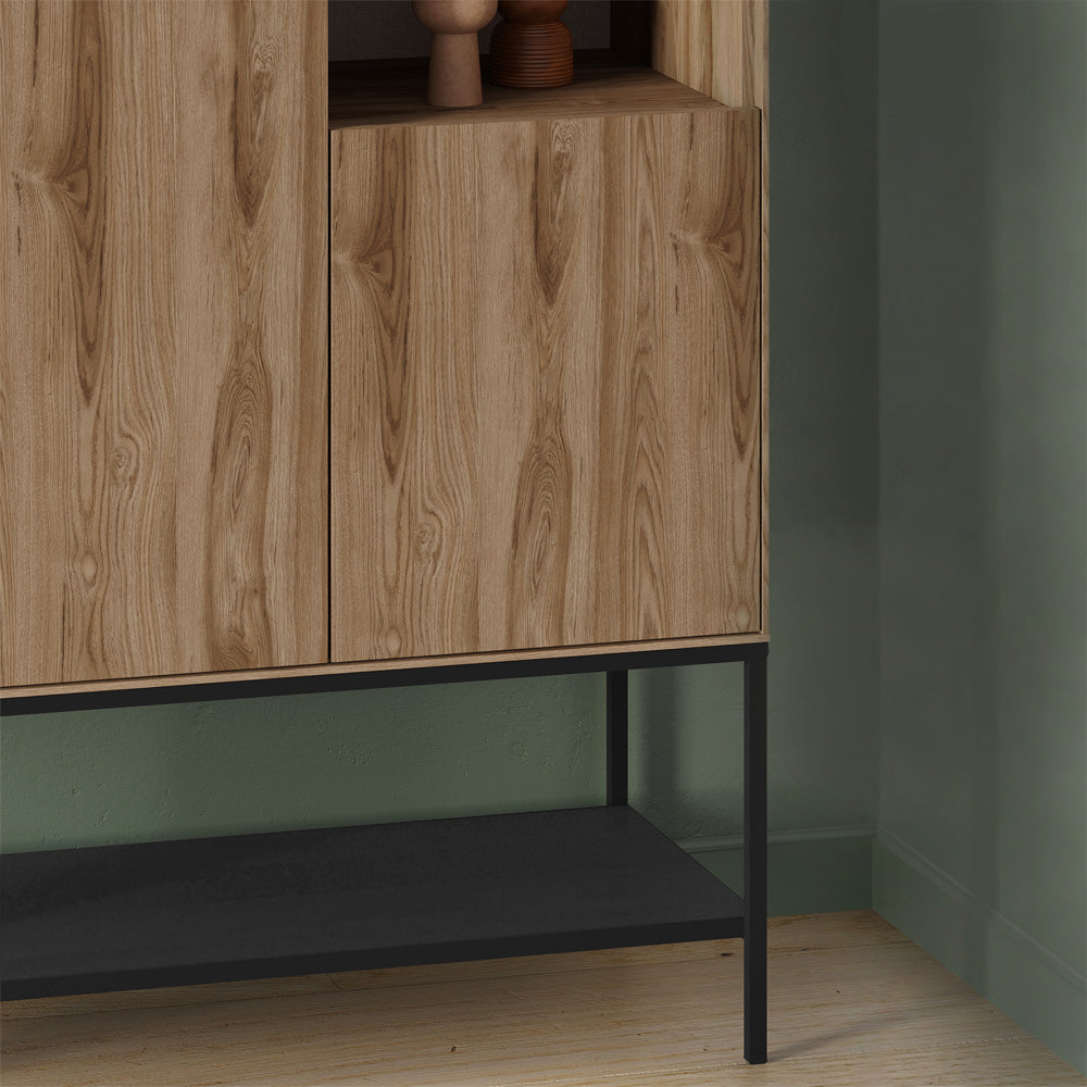 Μπουφές Amira  χρώμα καρυδί Ud - black wood 90x40x125εκ.