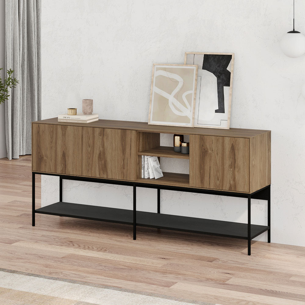 Μπουφές Amira  χρώμα καρυδί Ud - black wood 180x40x80εκ.