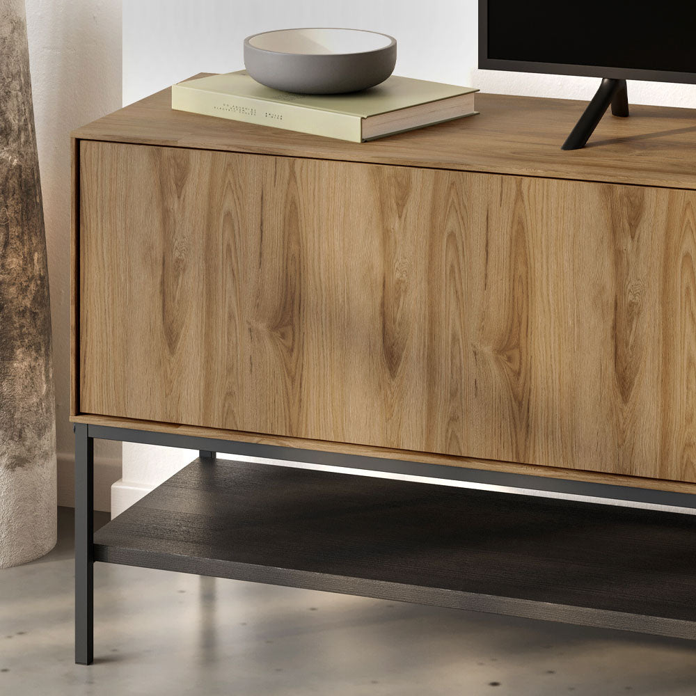 Έπιπλο τηλεόρασης Amira  χρώμα καρυδί Ud - black wood 180x35x55εκ.