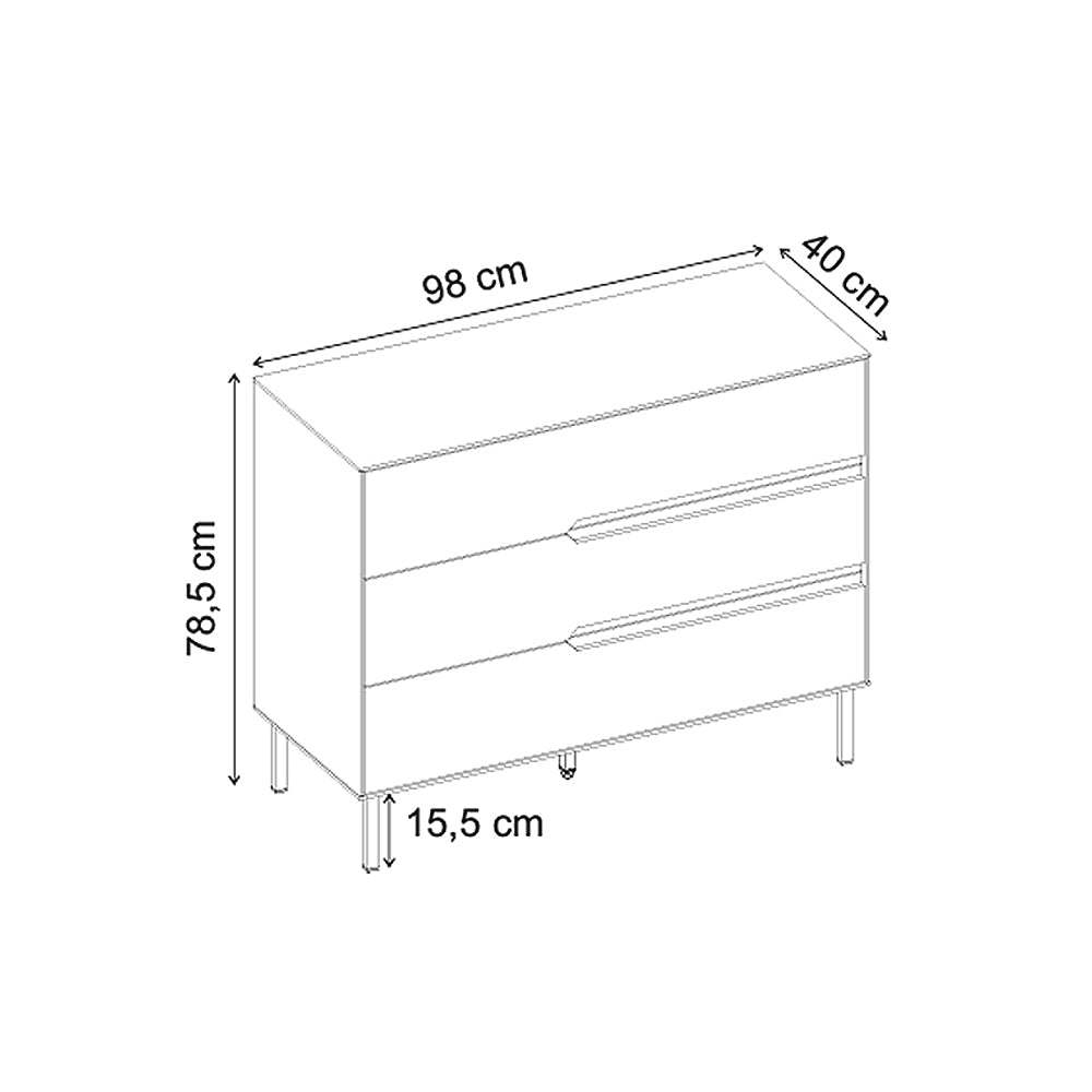 Συρταριέρα Arch  χρώμα sandstone 98x40x78,5εκ.