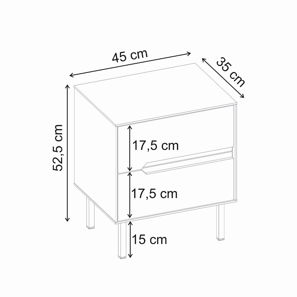 Κομοδίνο Arch  χρώμα sandstone 45x35x52,5εκ.