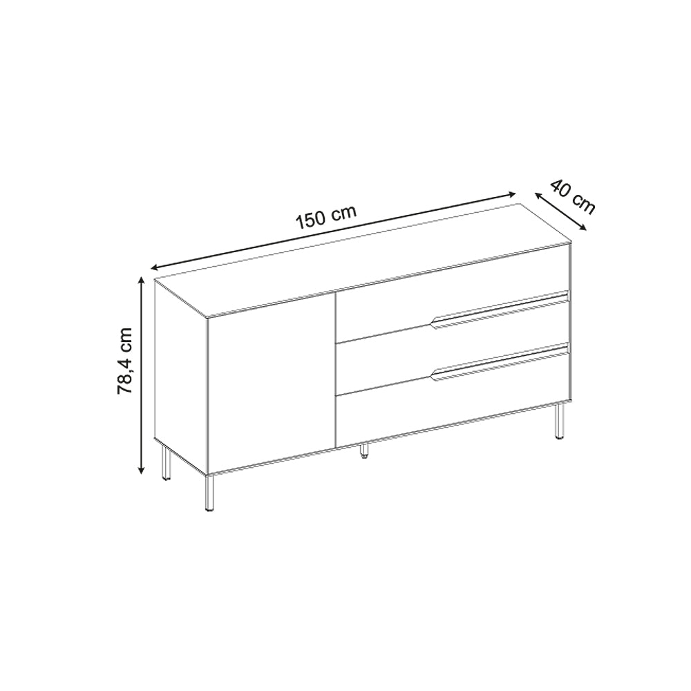 Μπουφές Arch  χρώμα sandstone 150x40x78,4εκ.