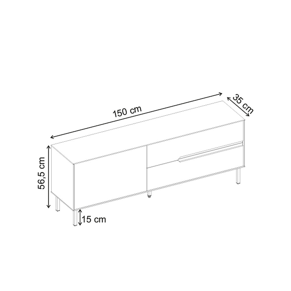 Έπιπλο τηλεόρασης Arch  χρώμα sandstone 150x35x56,5εκ.